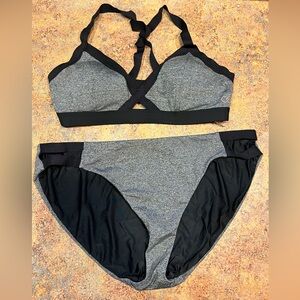 CALIA by Carrie Underwood Gray & Black Swim
